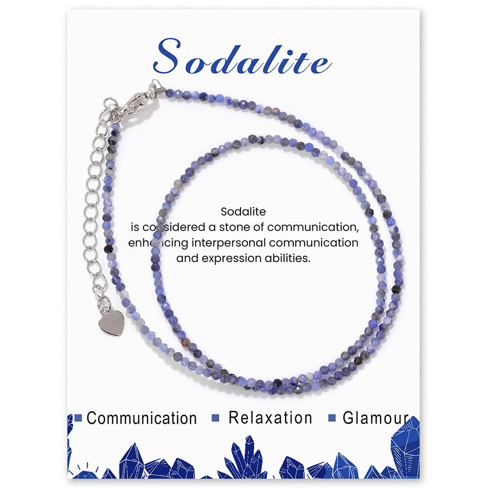 Natural Gemstone Seed Bead Necklace - Delicate 2mm Stone Choker