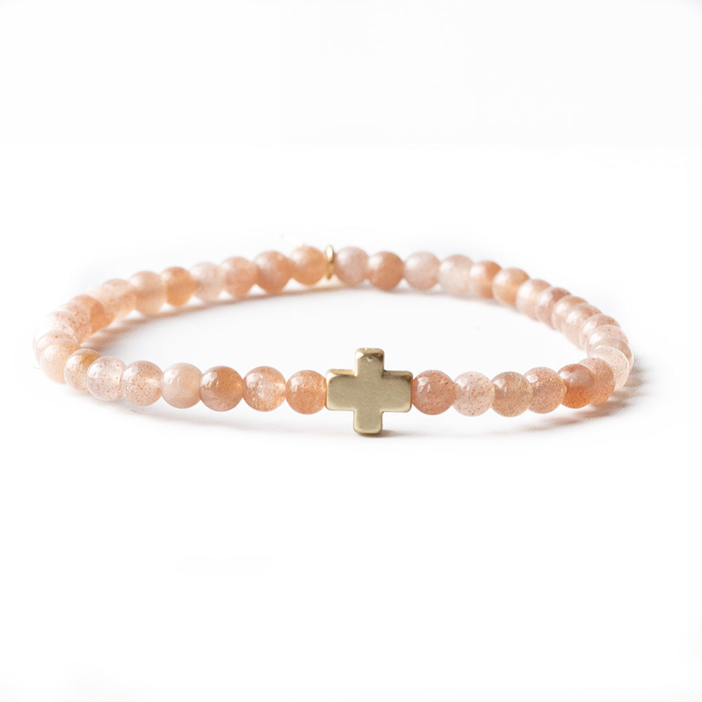 Faith Over Fear Cross Bracelet – Sunstone