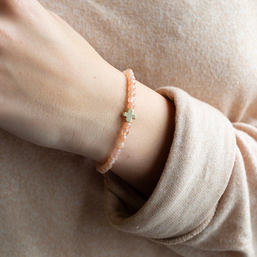 Faith Over Fear Cross Bracelet – Sunstone