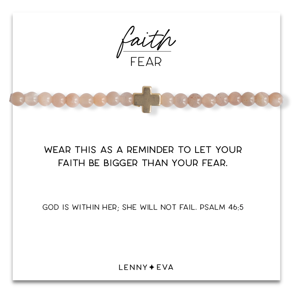 Faith Over Fear Cross Bracelet – Sunstone