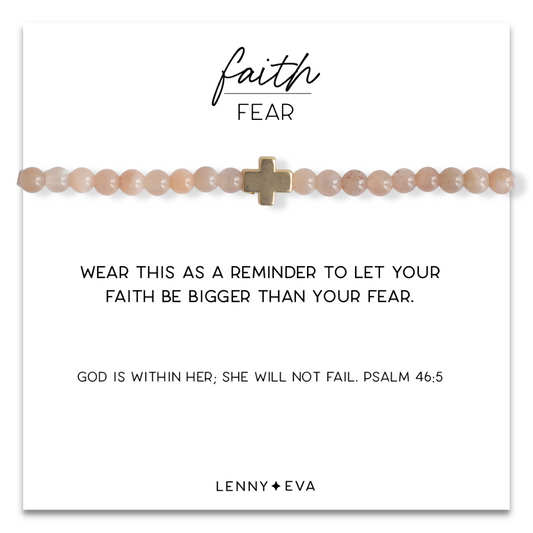 Faith Over Fear Cross Bracelet – Sunstone