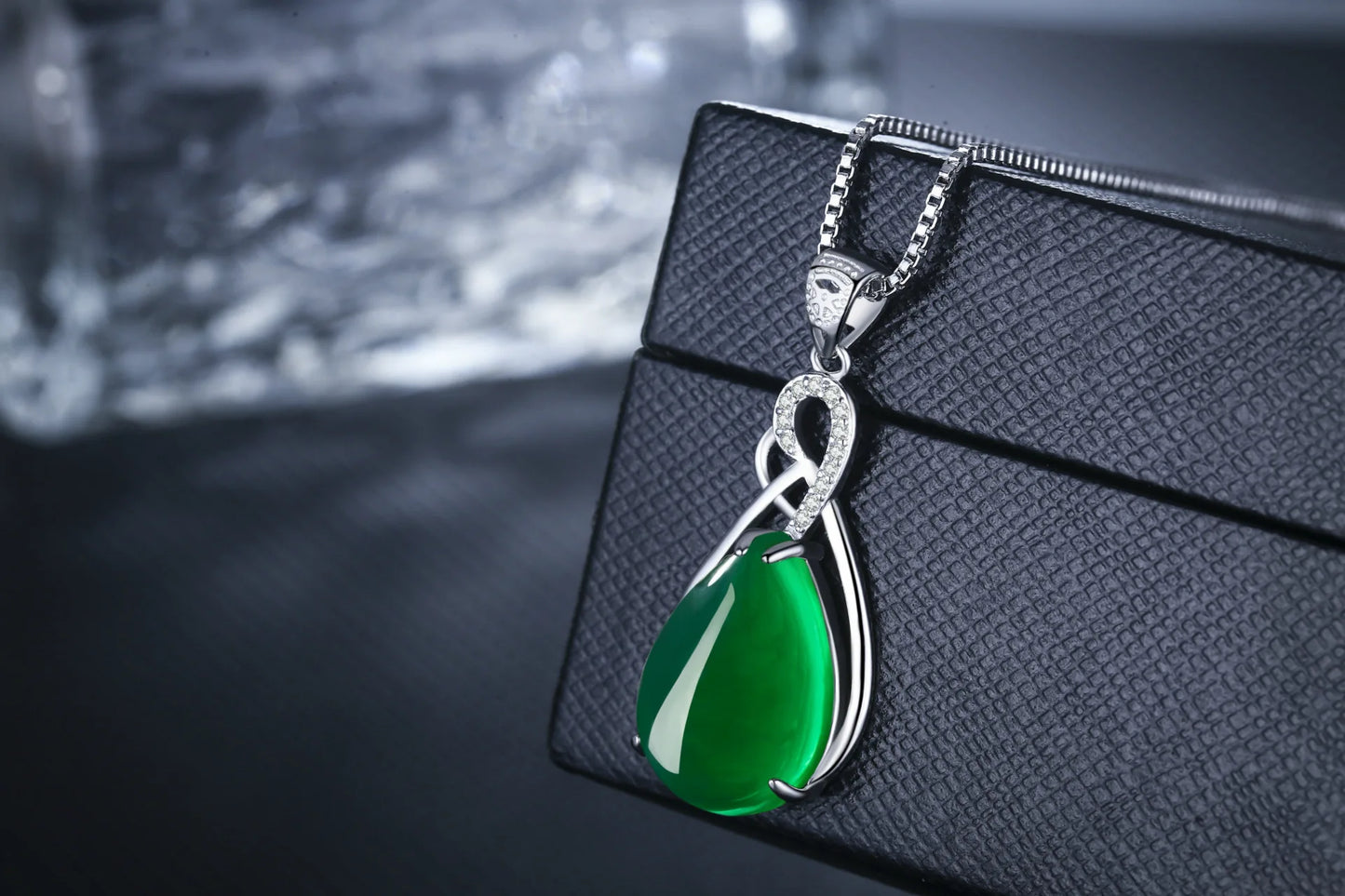 Natural Emerald Heart Pendant - 925 Sterling Silver Necklace