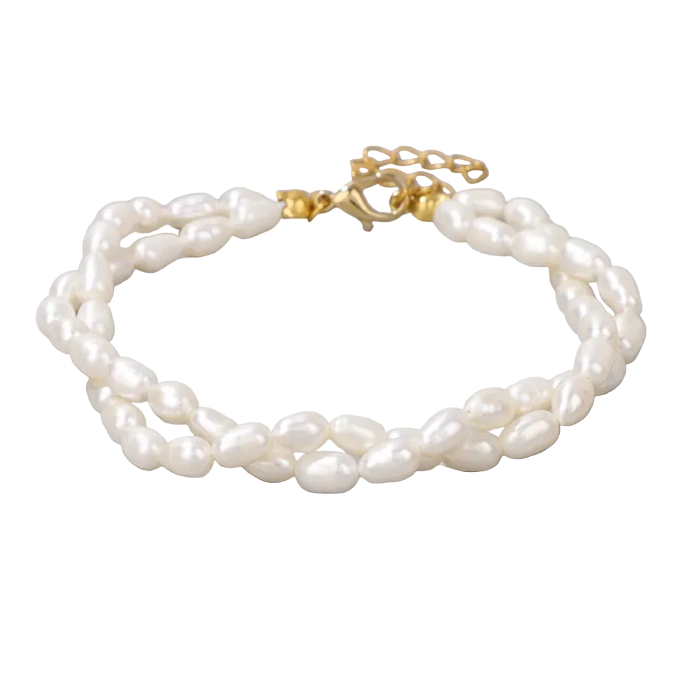 Double Layer Baroque Pearl Bracelet - Handmade Natural Freshwater Pearls