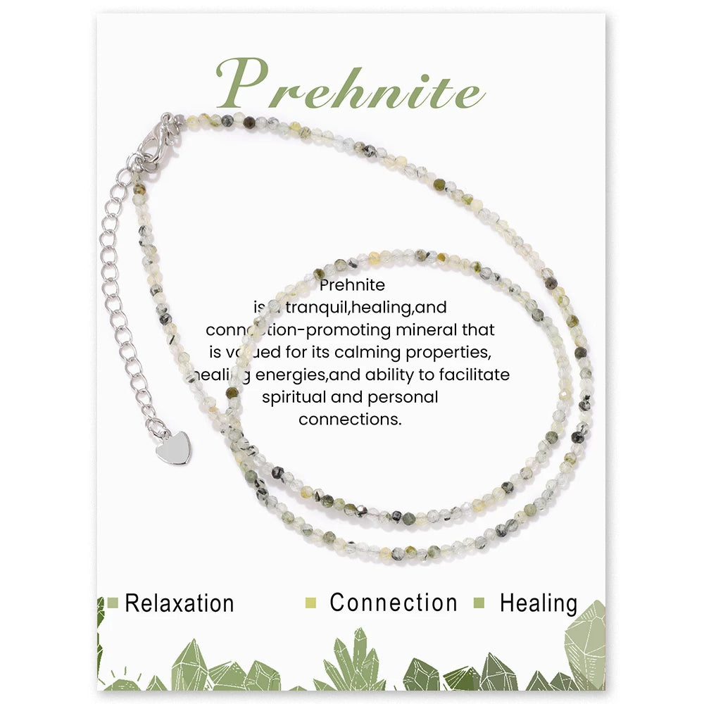 Natural Gemstone Seed Bead Necklace - Delicate 2mm Stone Choker