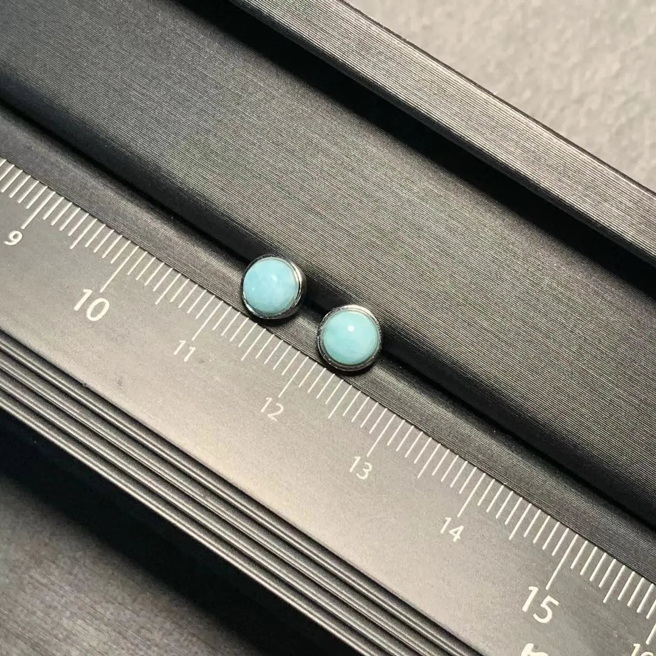 Natural Larimar 925 Sterling Silver Stud Earrings for women Jewelry Gift blue Prevent allergy gem jewelry Genuine stone
