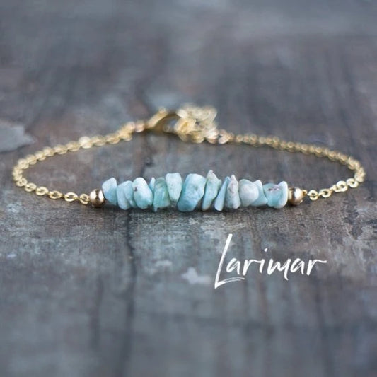 Larimar Bracelet, Healing Crystal Bracelet, Real Larimar