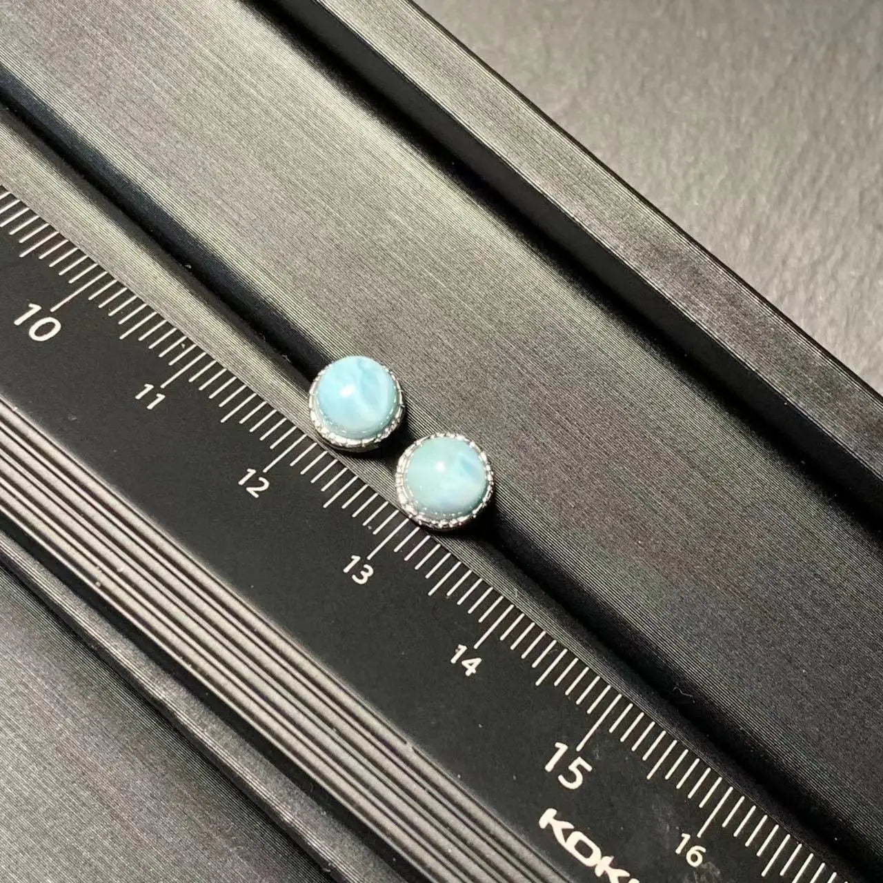 Natural Larimar 925 Sterling Silver Stud Earrings for women Jewelry Gift blue Prevent allergy gem jewelry Genuine stone