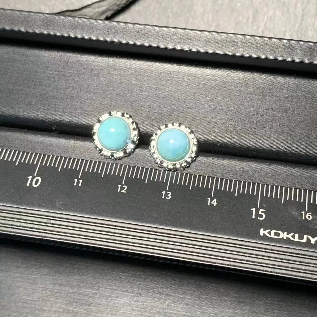 Natural Larimar 925 Sterling Silver Stud Earrings for women Jewelry Gift blue Prevent allergy gem jewelry Genuine stone