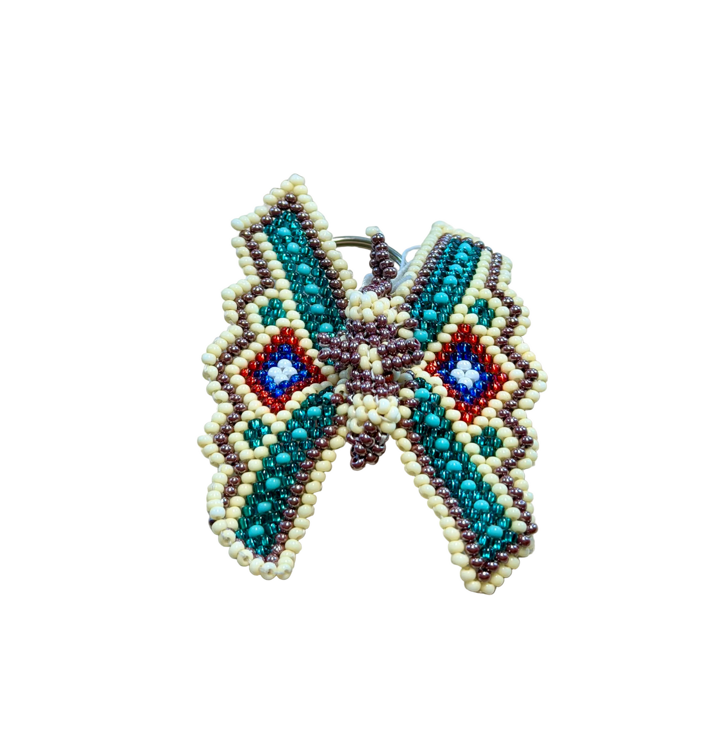 Handmade Guatemalan Butterfly Beaded Keychain