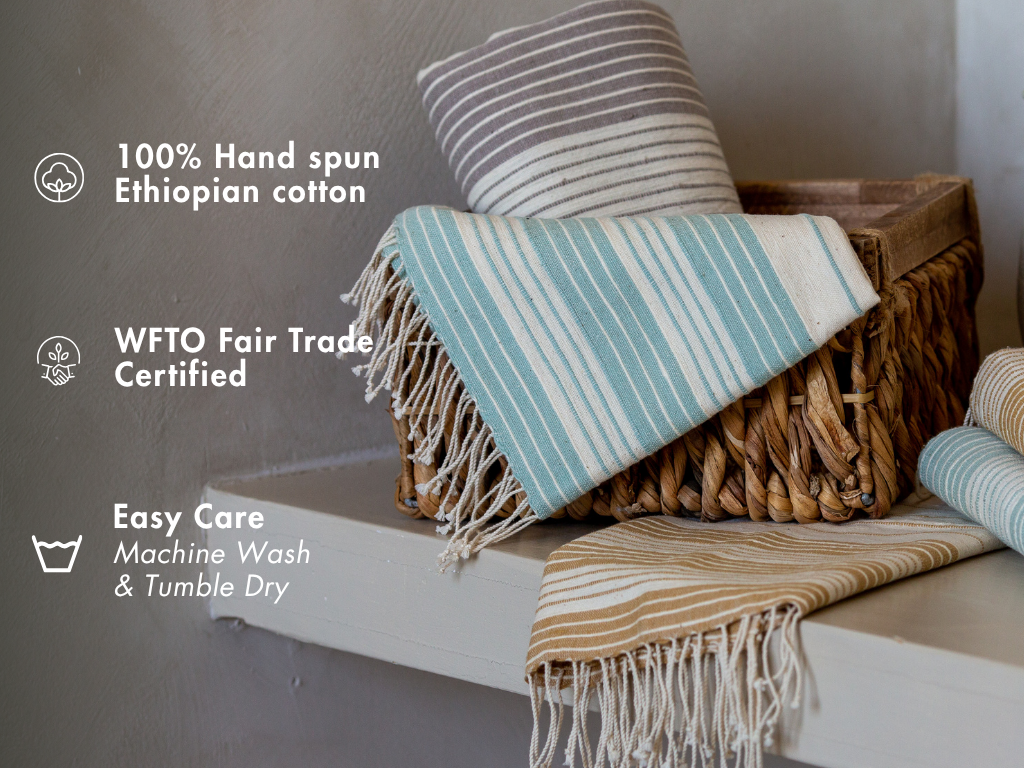 Teka Handwoven Ethiopian Cotton Hand Towel