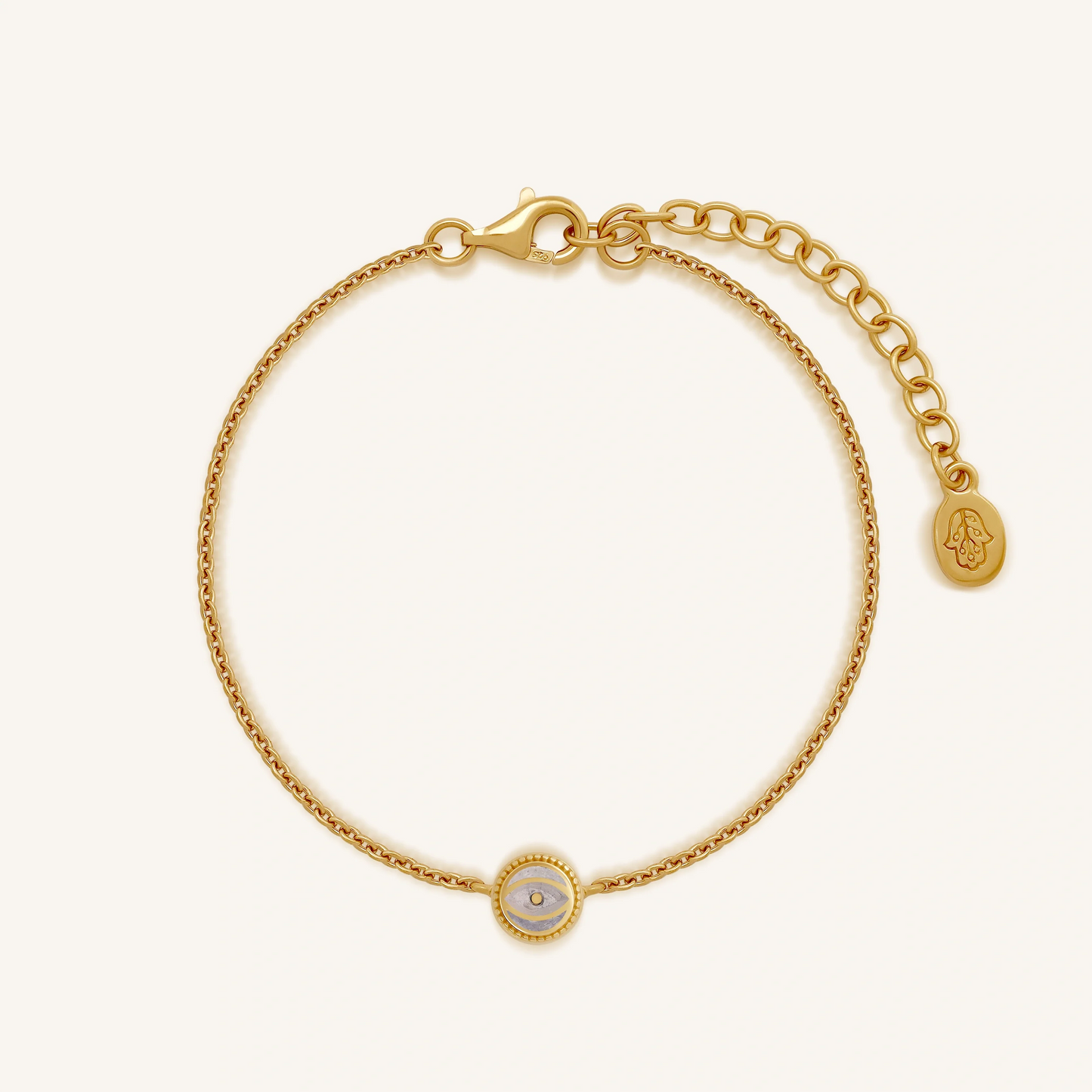 Lunar Harmony Moonstone June Birthstone Evil Eye Gold Bracelet