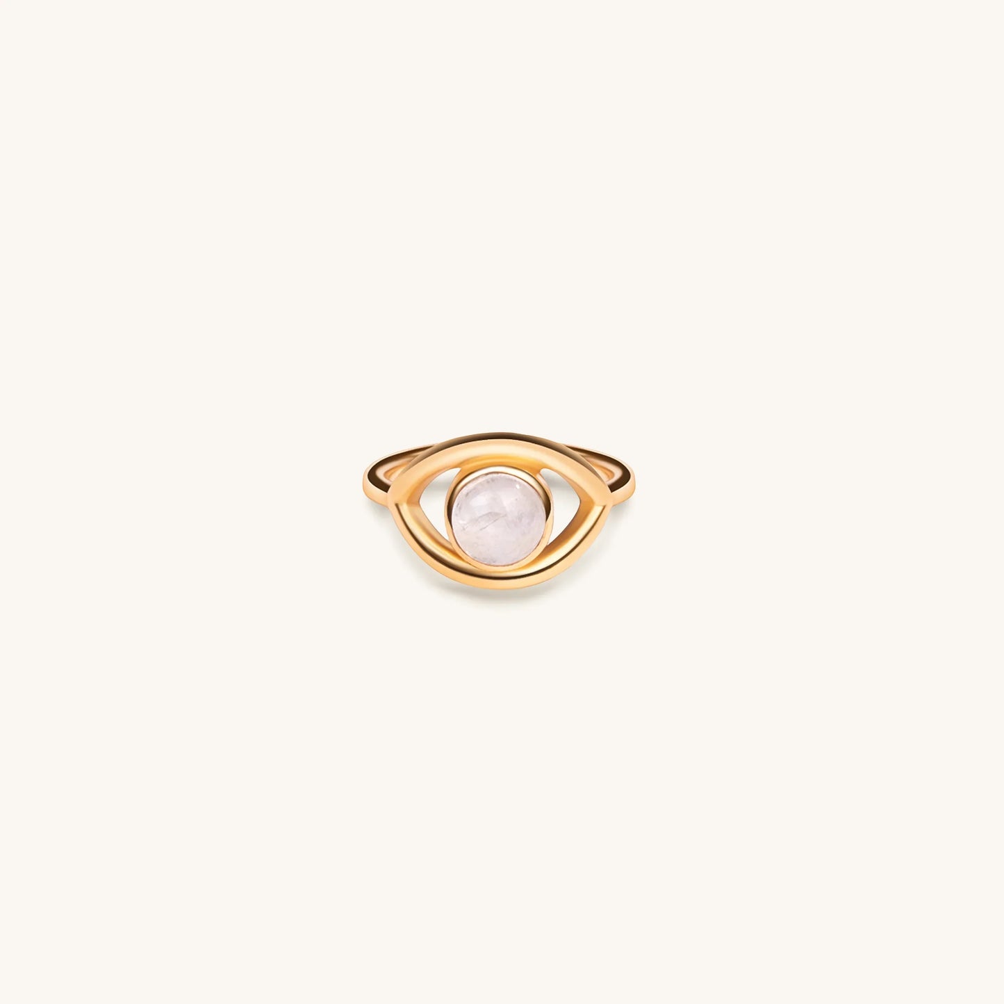Free Spirit Gold Evil Eye Moonstone Ring