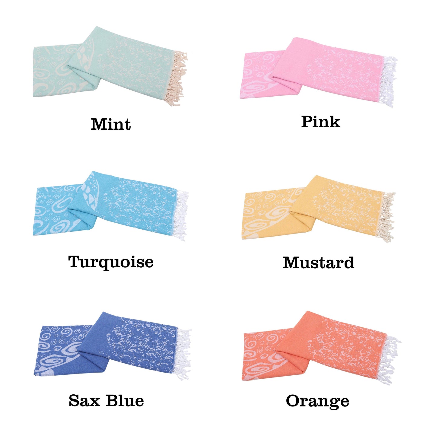 Turtle Pattern Turkish Towel – Organic & Beach-Ready