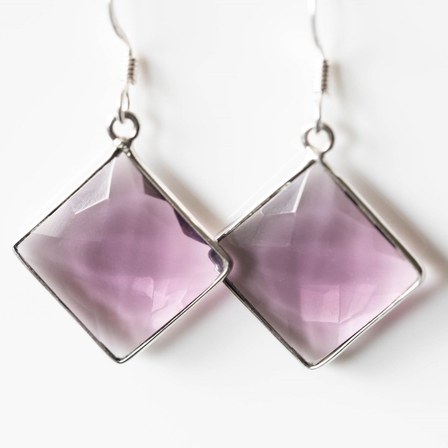 Amethyst Square Drop Earrings