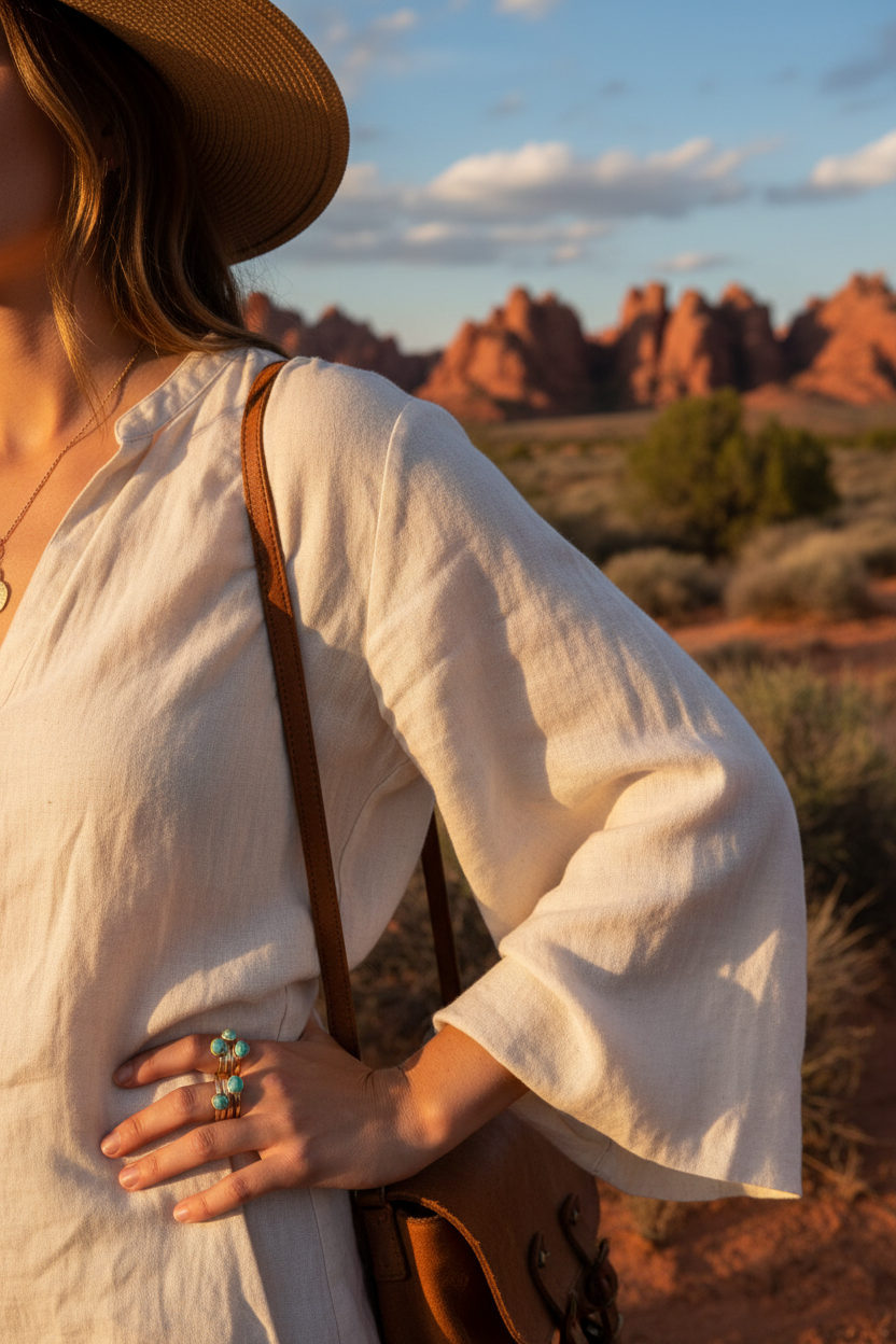 Blue Turquoise Stacking Ring – Southwestern Rockies
