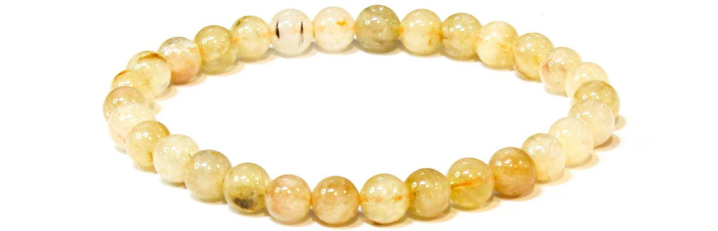 Citrine Round Bead Bracelet | Abundance & Manifestation Crystal
