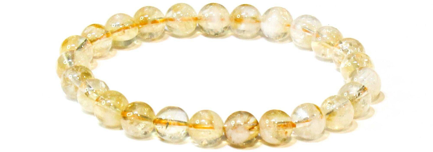 Citrine Round Bead Bracelet | Abundance & Manifestation Crystal