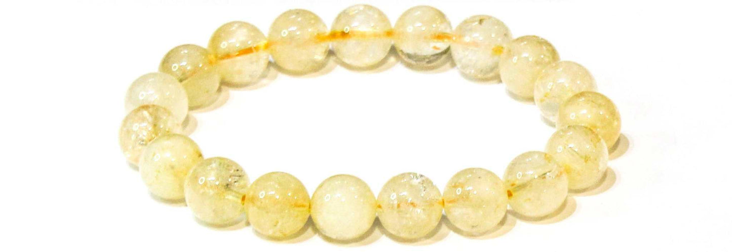 Citrine Round Bead Bracelet | Abundance & Manifestation Crystal