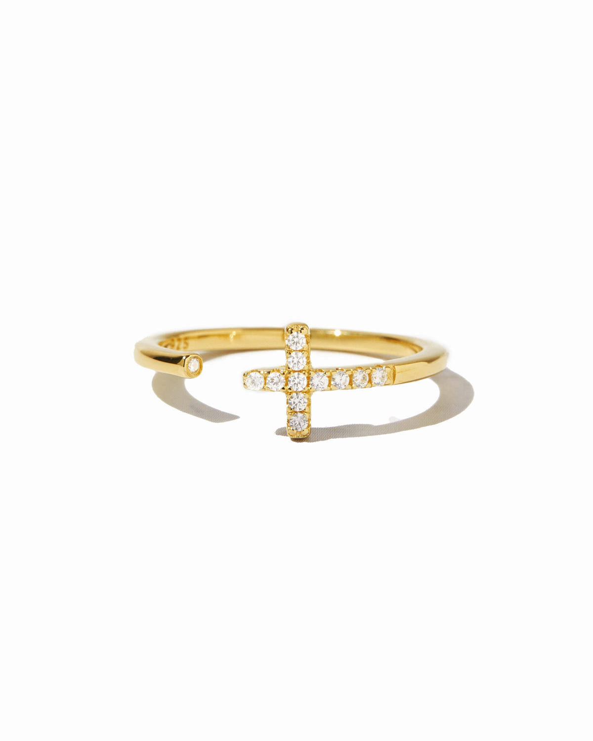 Sideways Cross Open Cuff Ring