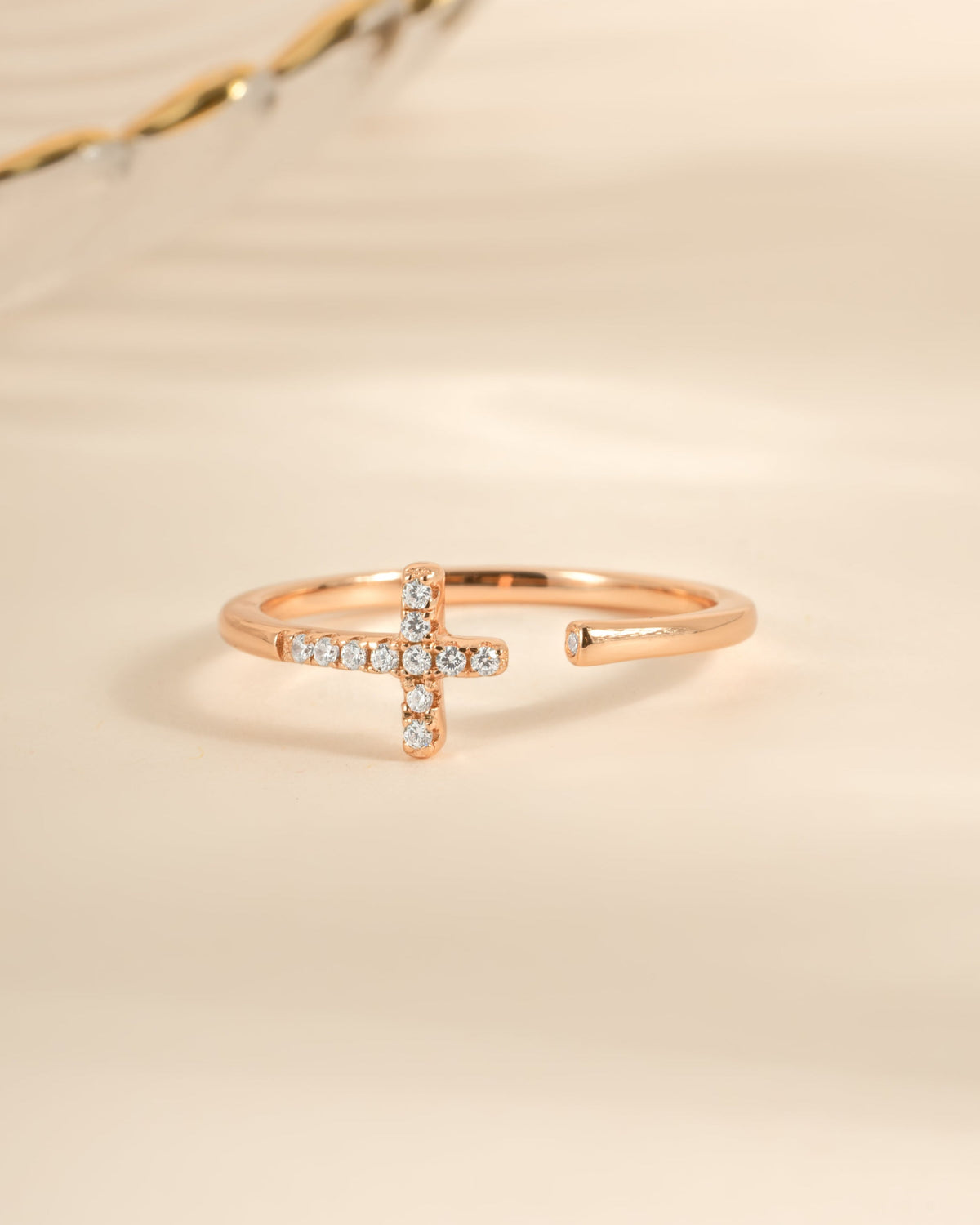 Sideways Cross Open Cuff Ring