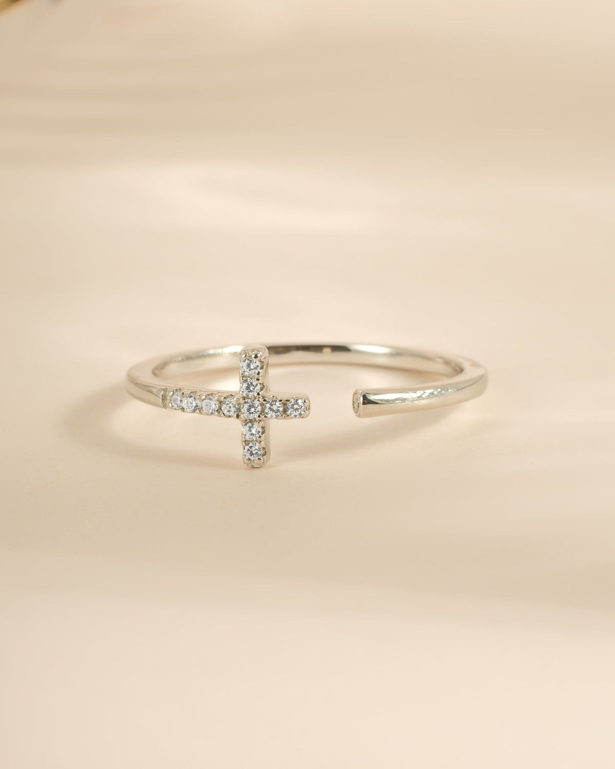 Sideways Cross Open Cuff Ring