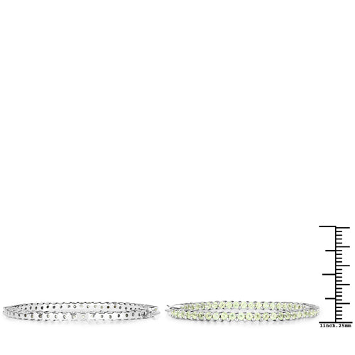 Genuine Peridot Dangle Earrings in .925 Sterling Silver — 3.50 ctw