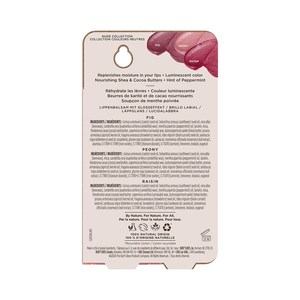 Nude Moisturizing Lip Shimmers With Beeswax, 3 Pack