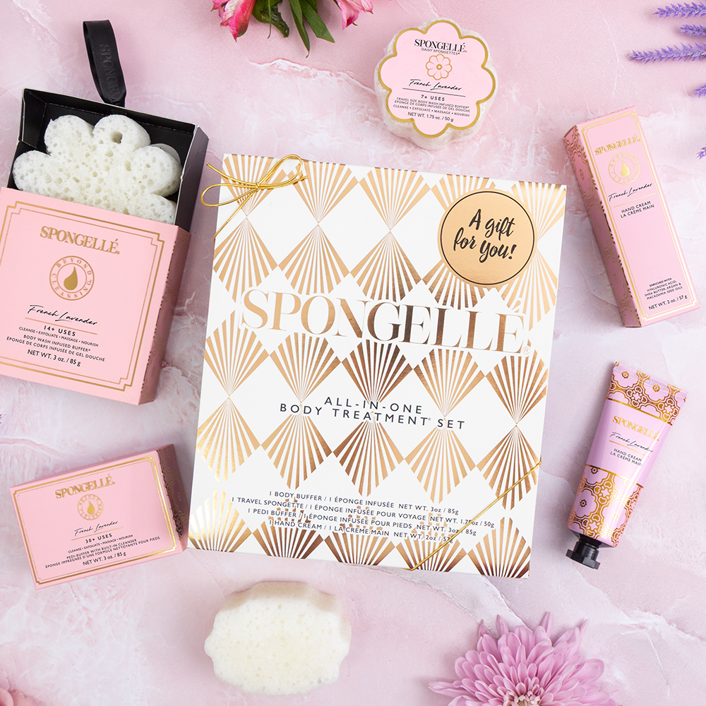 French Lavender Daisy Gift Set by Spongellé