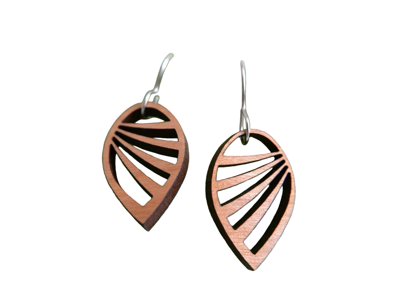 Cherry Wood Wing Earrings - Handcrafted Nature-Inspired Jewelry