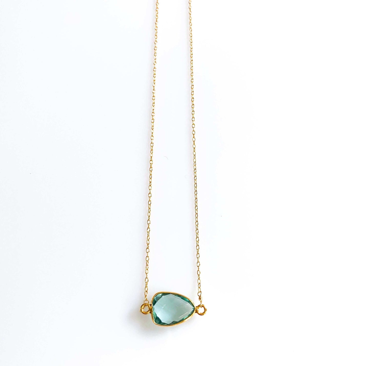 Gemstone Bezel Necklace | Minimalist Gold-Plated Sterling Silver