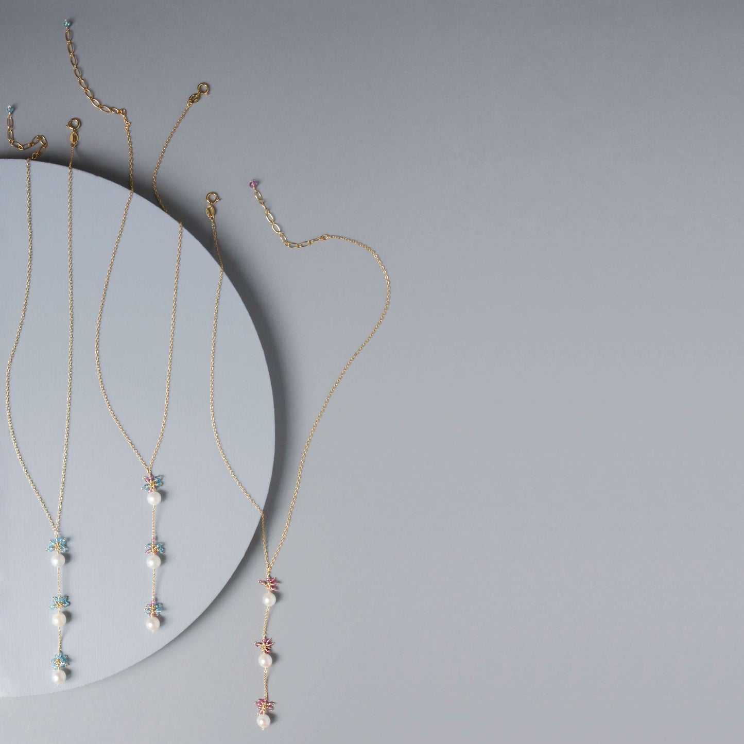 Pearl & Gemstone Y-Drop Necklace