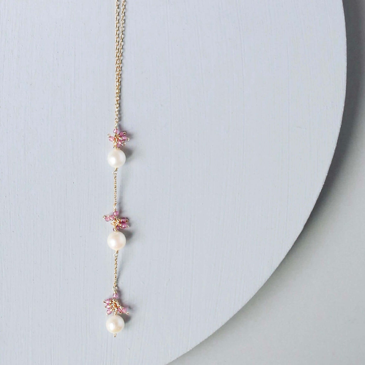 Pearl & Gemstone Y-Drop Necklace