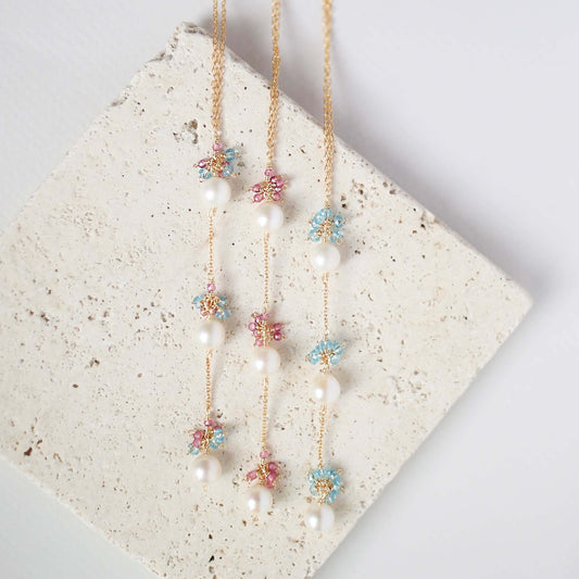 Pearl & Gemstone Y-Drop Necklace