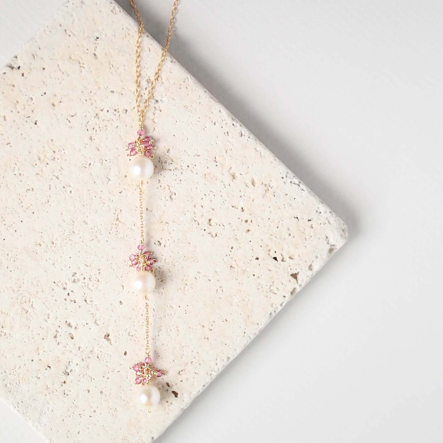 Pearl & Gemstone Y-Drop Necklace