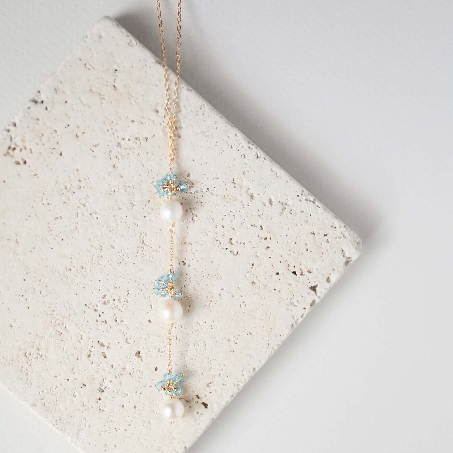 Pearl & Gemstone Y-Drop Necklace