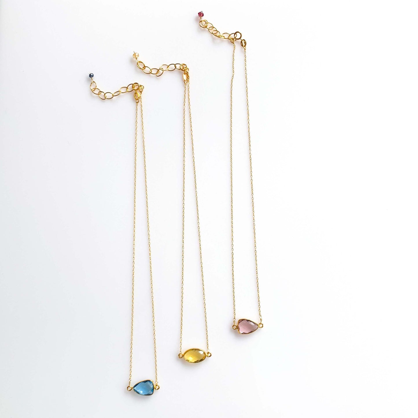 Gemstone Bezel Necklace | Minimalist Gold-Plated Sterling Silver