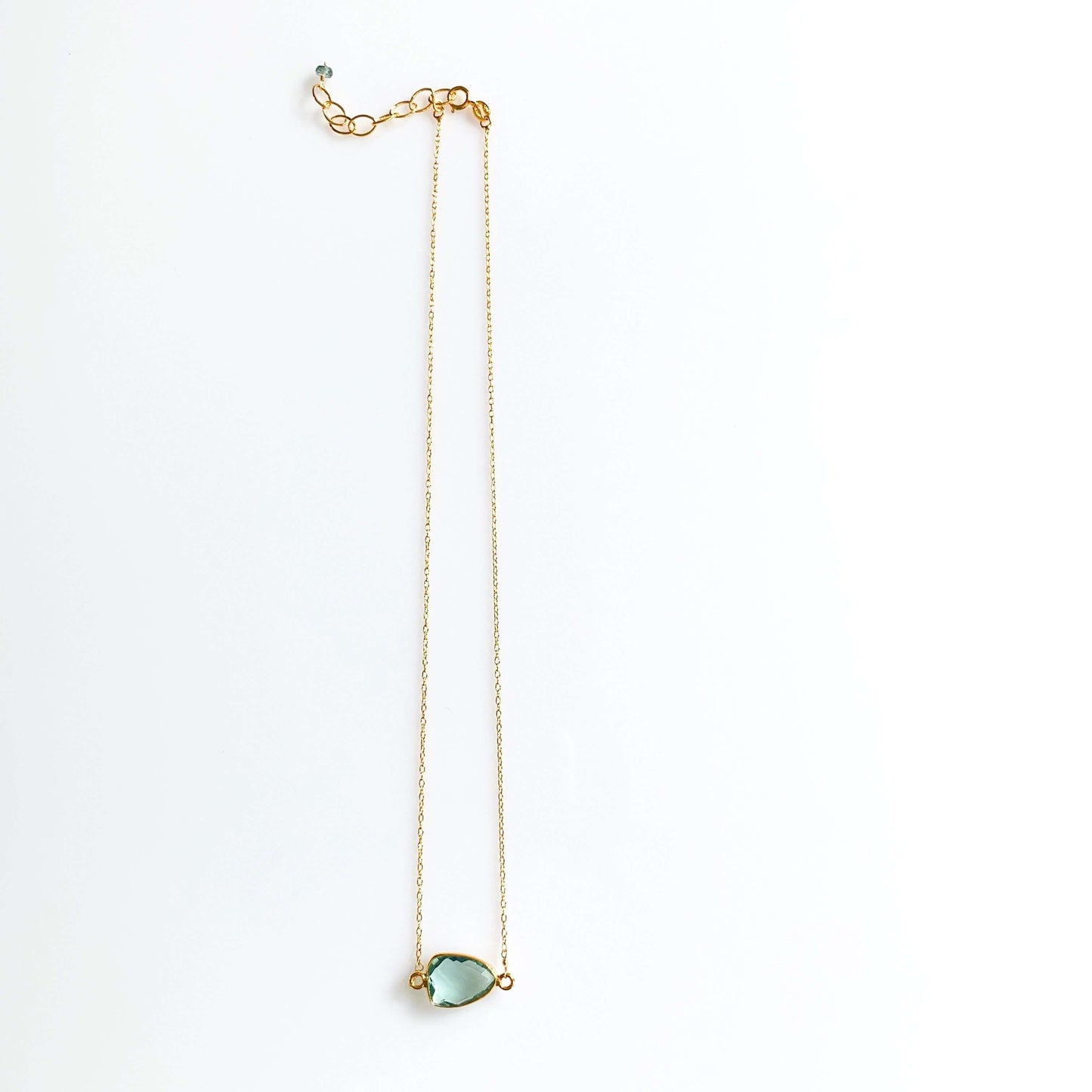 Gemstone Bezel Necklace | Minimalist Gold-Plated Sterling Silver