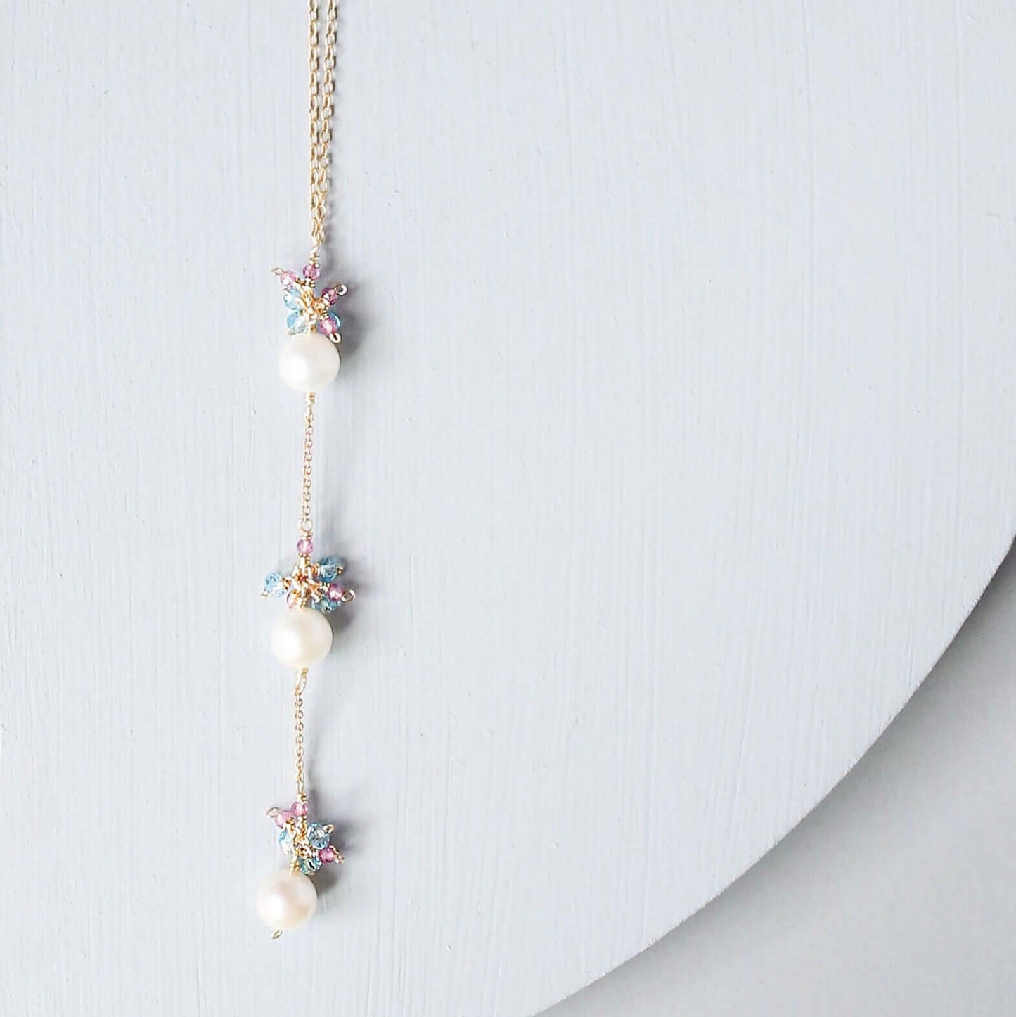 Pearl & Gemstone Y-Drop Necklace