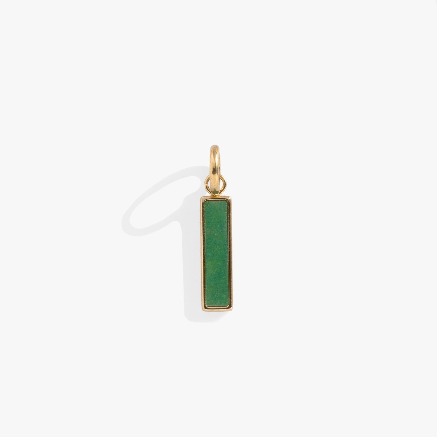 Green Aventurine Interchangeable Bar Charm – Gold Stainless Steel