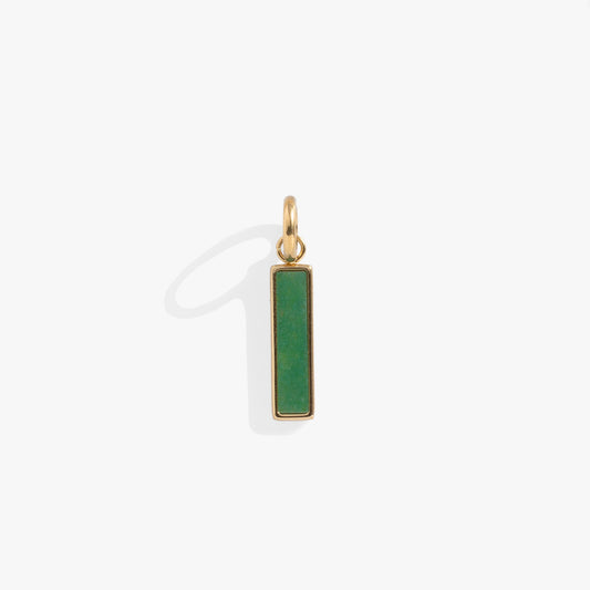 Green Aventurine Interchangeable Bar Charm – Gold Stainless Steel