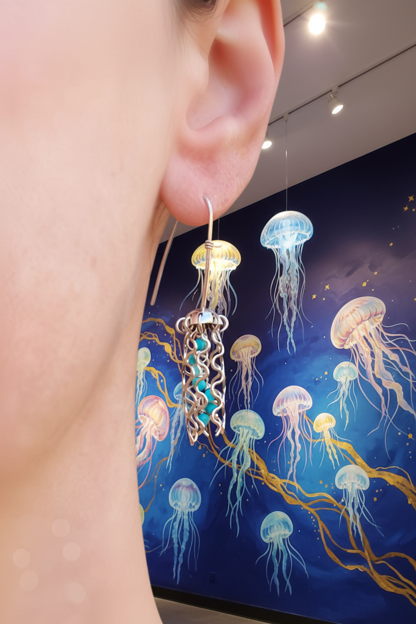 Mini Jellyfish Earrings – Bright Art Display