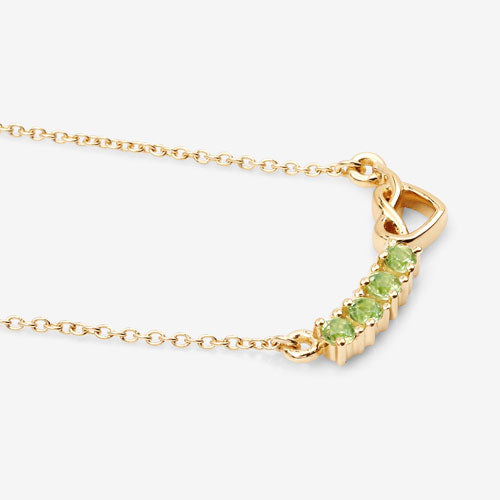 Genuine Peridot Heart Necklace in 18K Gold Plated Sterling Silver — 0.28 ctw