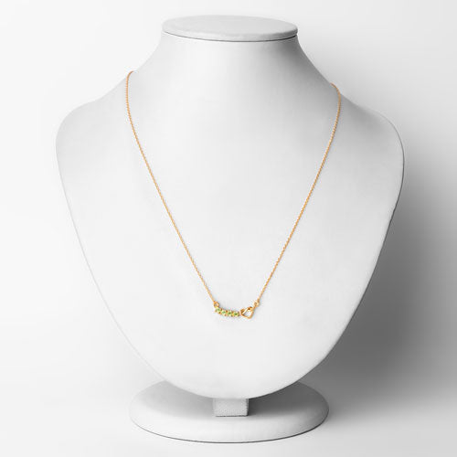 Genuine Peridot Heart Necklace in 18K Gold Plated Sterling Silver — 0.28 ctw