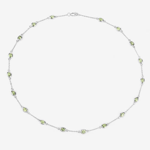 Genuine Peridot 'By The Yard' Necklace in .925 Sterling Silver — 6.30 ctw