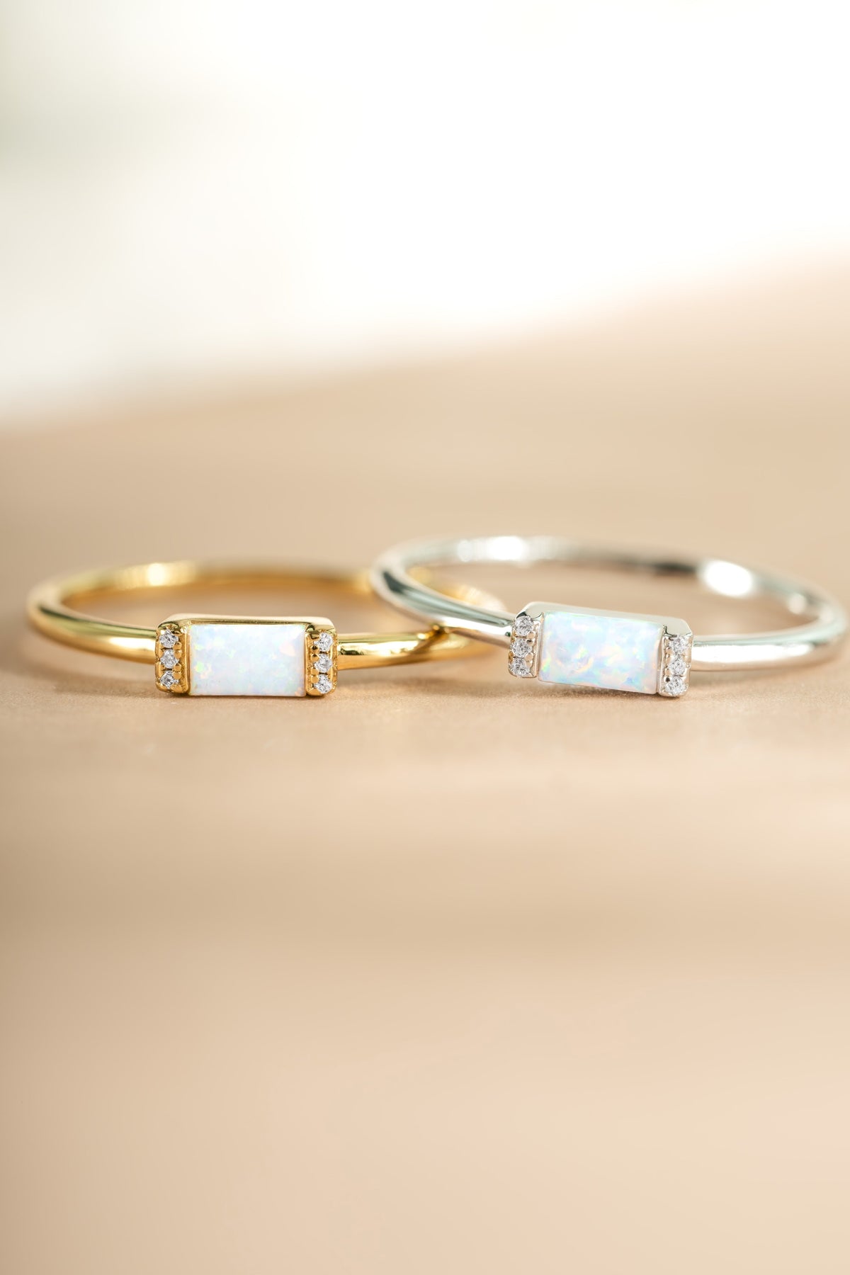 Opal Baguette Ring