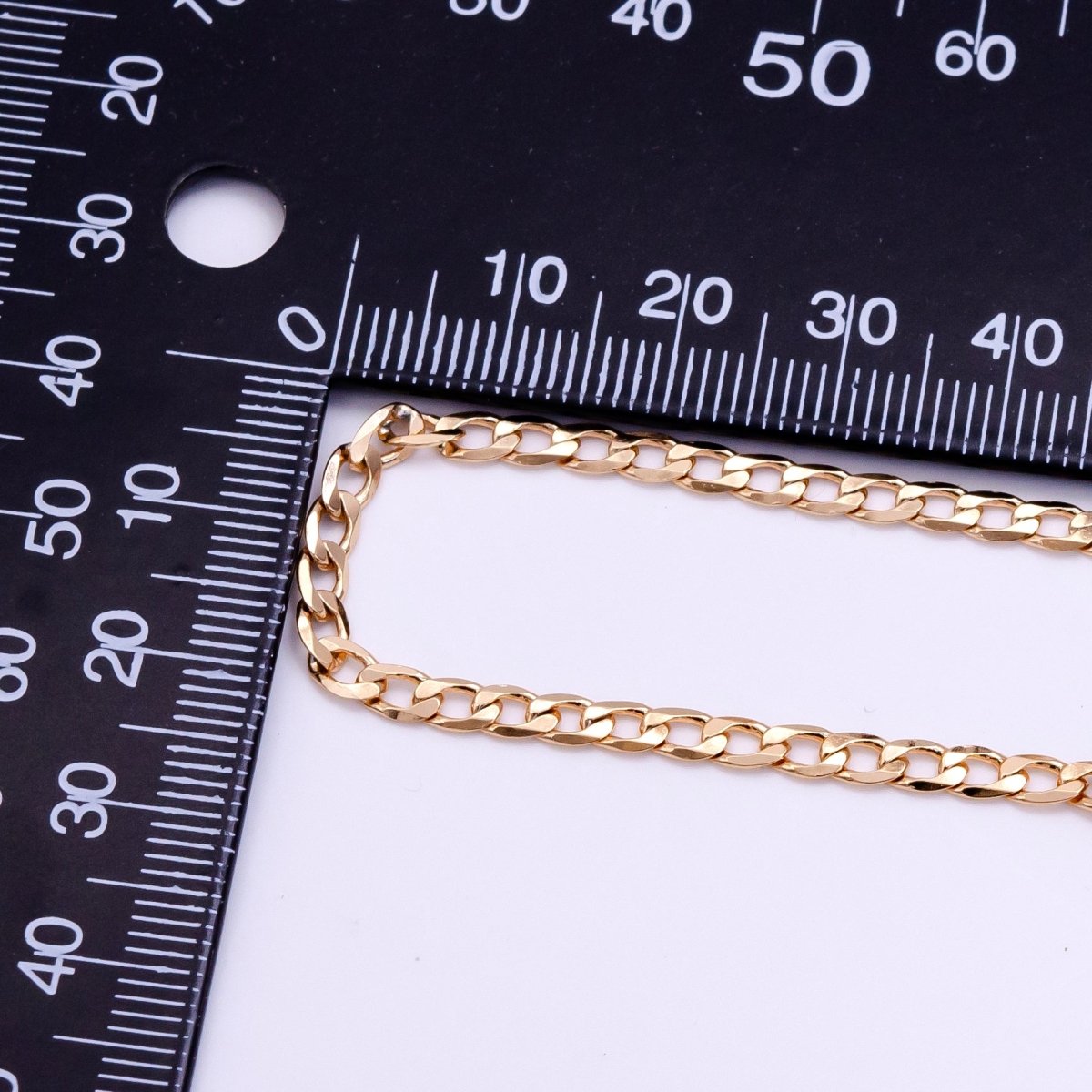 18K Gold Filled Curb Chain Necklace – 3mm Classic Curb Link, 18"