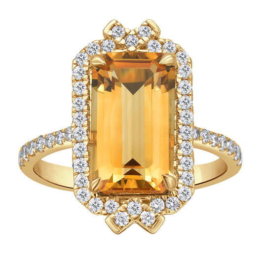 14K Yellow Gold Citrine Ring, 3.05ct