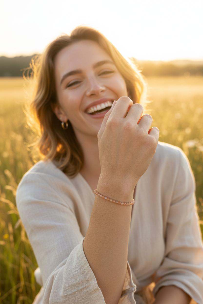 Sunstone Bracelet – Unisex Model in the Sun